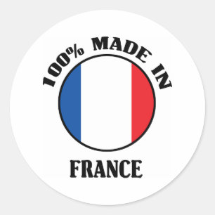 100% Made In France Classic Round Sticker