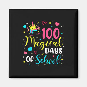 100 Magical Days 100th Day Of School Unicorn Girls Magnet