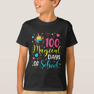 100 Magical Days 100th Day Of School Unicorn Girls T-Shirt