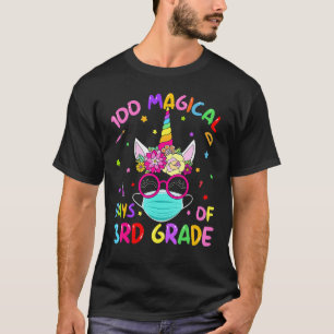 100 Magical Days Of 3rd Grade School Unicorn Mask  T-Shirt