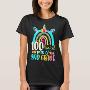 100 Magical Days Of Learning 2nd Grade Unicorn Rai T-Shirt