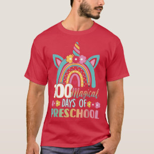 100 Magical Days Of Preschool 100th Day Rainbow Un T-Shirt