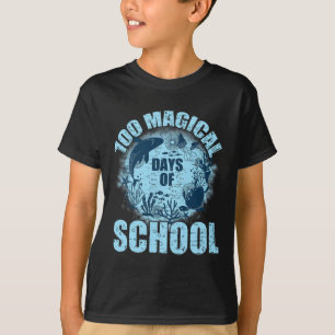 100 Magical Days Of School Ocean Biology  T-Shirt