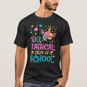 100 Magical Days of School Unicorn 100th Day Girls T-Shirt
