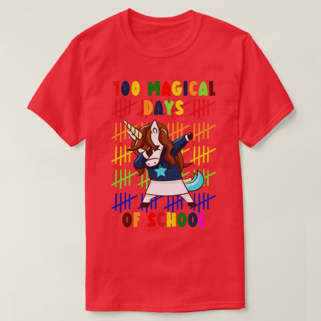 100 Magical Days Of School Unicorn 3 T-Shirt (Design Front)
