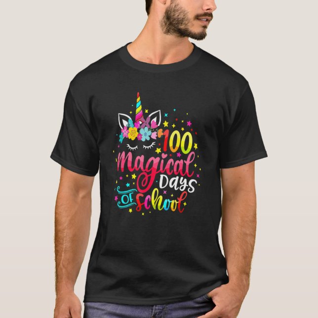 100 Magical Days Of School Unicorn Lover Shirt Tea (Front)