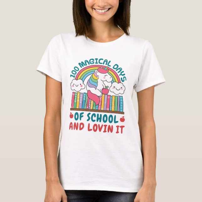 100 Magical Days of School Unicorn T-Shirt (Front)