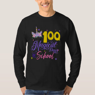 100 Magical Days Of School Unicorn  Teacher Studen T-Shirt