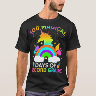 100 Magical Days Of Second Grade Cute Unicorn 100t T-Shirt
