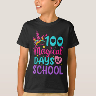 100 Magical Days Unicorn Girls Kids 100th Day Of S T-Shirt
