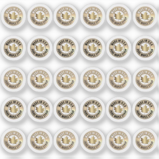 100% Maple Syrup Red Sugar Maple Mini Sticker 2/3" (Front)