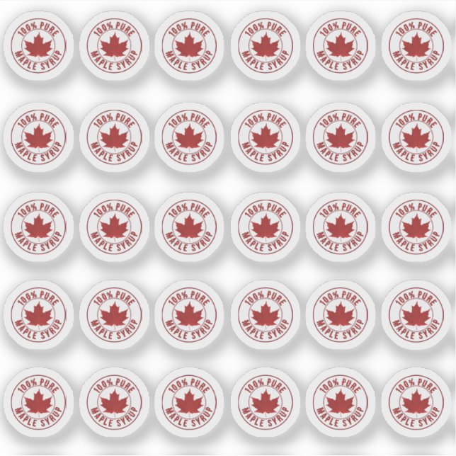 100% Maple Syrup Red Sugar Maple Mini Sticker 2/3" (Front)