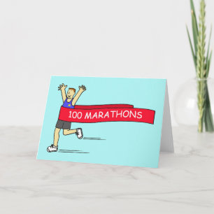 100 marathon congratulations for a male. card