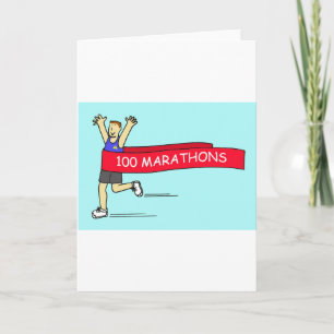 100 Marathon Congratulations for Him Card