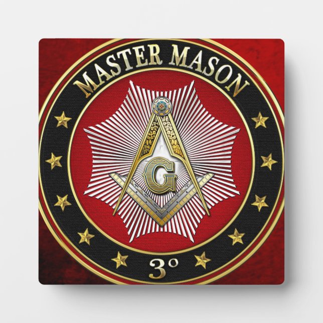 [100] Master Mason - 3rd Degree Square & Compasses Plaque (Front)