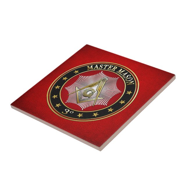 [100] Master Mason - 3rd Degree Square & Compasses Tile (Side)