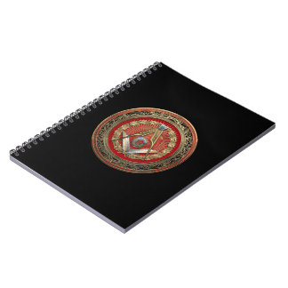 [100] Master Mason - Gold Square & Compasses Notebook