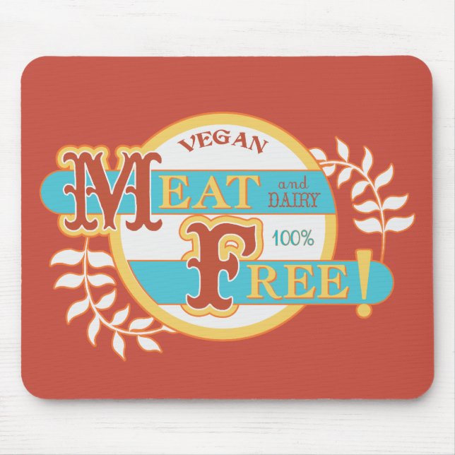 100% Meat Free Vegan Mouse Mat (Front)