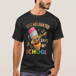 100 Melanated Days Of School African American Dabb T-Shirt