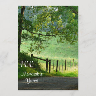 100 Memorable Years/Birthday Celebration-Landscape Invitation