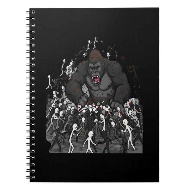 100 Men vs 1 Gorilla, Gift for Him, Gorilla Debate Notebook (Front)