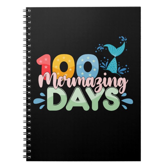 100 Mermazing Days 100th Day of School Mermaid Notebook (Front)