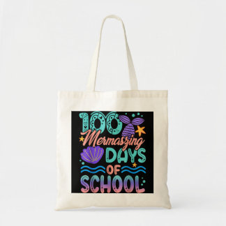 100 Mermazing Days Of School Mermaid 100th Day Gir Tote Bag