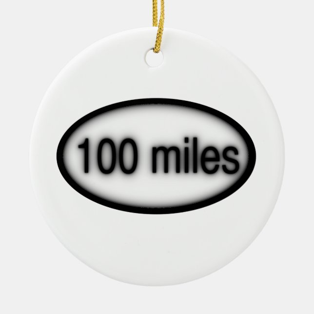 100 miles ceramic tree decoration (Front)