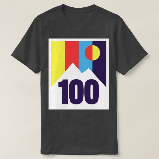 100 Miles Mountain Sunset T-Shirt (Design Front)