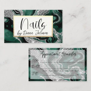 100 Nails Appointment Reminder Rose Marble Business Card