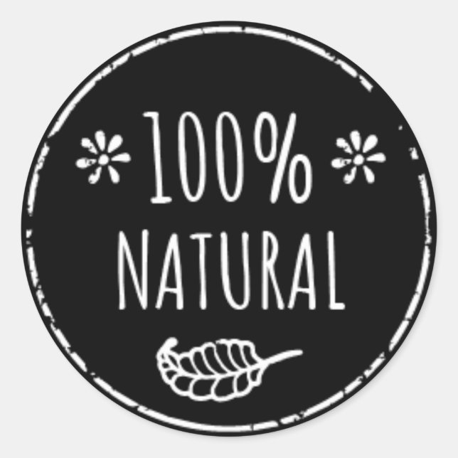100% Natural Jar Label (Front)