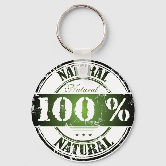 100% Natural Keychain (Front)