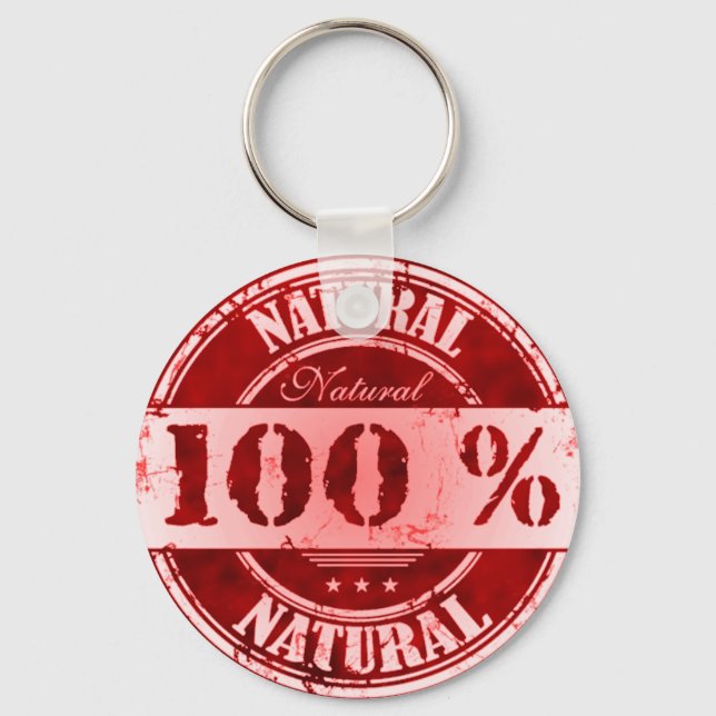 100% Natural Keychain (Front)