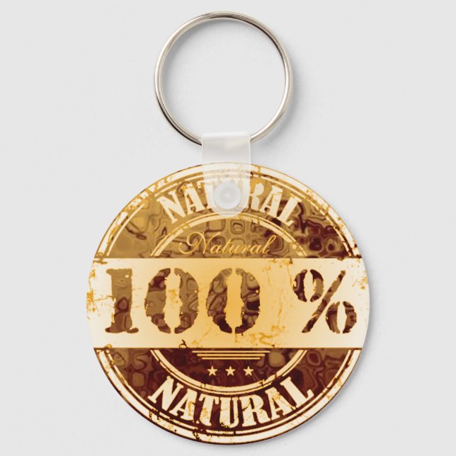 100% Natural Keychain (Front)