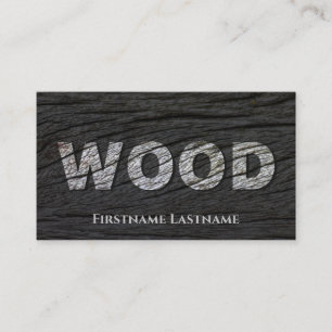 100% natural organic wooden dark wooden letters business card