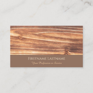 100% natural organic wooden style brown wood business card