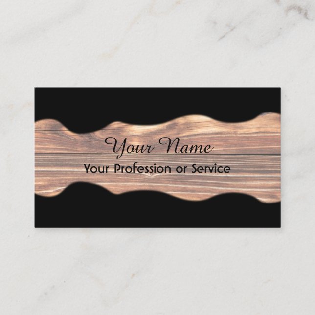 100% natural organic wooden style business card (Front)