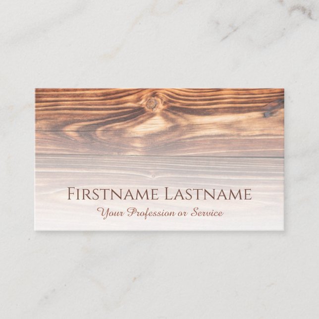 100% natural organic wooden style interior design  business card (Front)