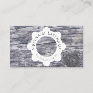 100% natural organic wooden style white circles business card