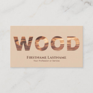 100% natural organic wooden style wood grain text business card