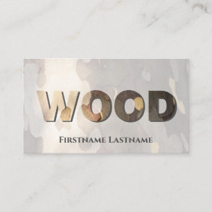 100% natural organic wooden style wooden letters business card