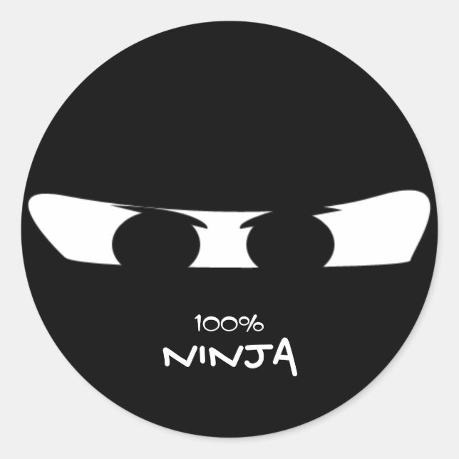 100% Ninja Classic Round Sticker (Front)