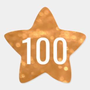 100 - Numbers Golden Star Sticker