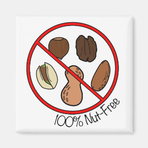 100% Nut Free (Tree nuts & Peanuts) Magnet