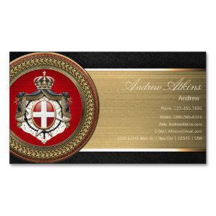 [100] Order of Malta - SMOM Coat of Arms Magnetic Business Card