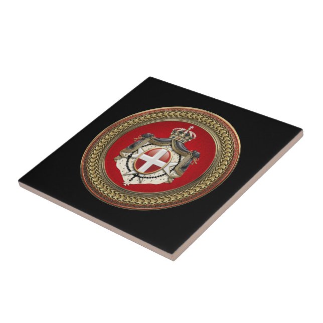[100] Order of Malta - SMOM Coat of Arms Tile (Side)