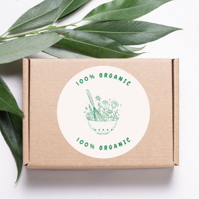 100% Organic Baking Flowers Classic Round Sticker (Creator Uploaded)