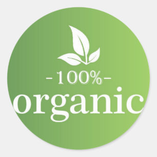100% Organic Classic Round Sticker