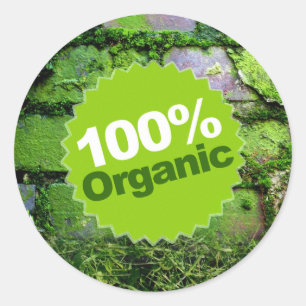 100% Organic Classic Round Sticker