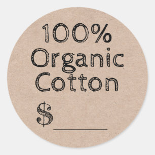 100% Organic Cotton Product Price Tag